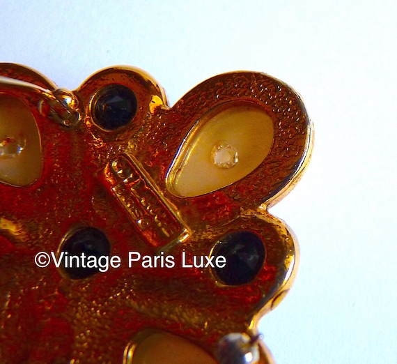 Signed GUY LAROCHE PARIS Vintage Pearl Brooch, Fr… - image 7