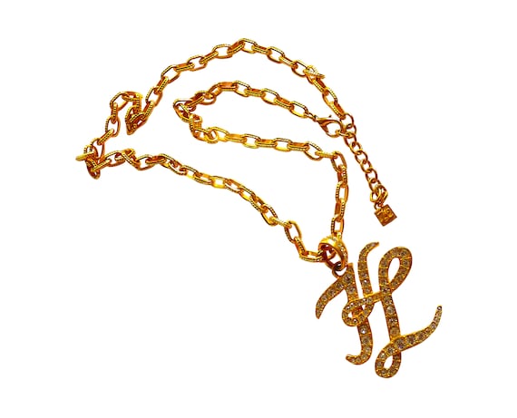 KARL LAGERFELD Necklace with KL Pendant, Rare Lag… - image 2