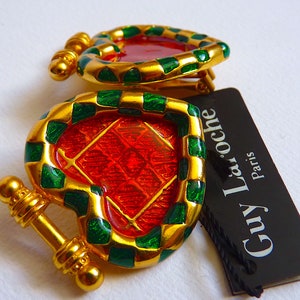 GUY LAROCHE PARIS Heart Clip On Earrings, Vintage French Haute Couture Earrings, Gift for Her, Mother&#39;s Day Gift