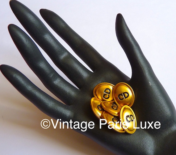 ヴィンテージ クリスチャン ディオール ボタン：ゴールド＆ブラック