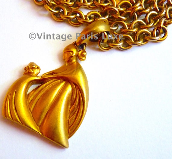 VIntage LANVIN PARIS Long Logo Chain Necklace wit… - image 2