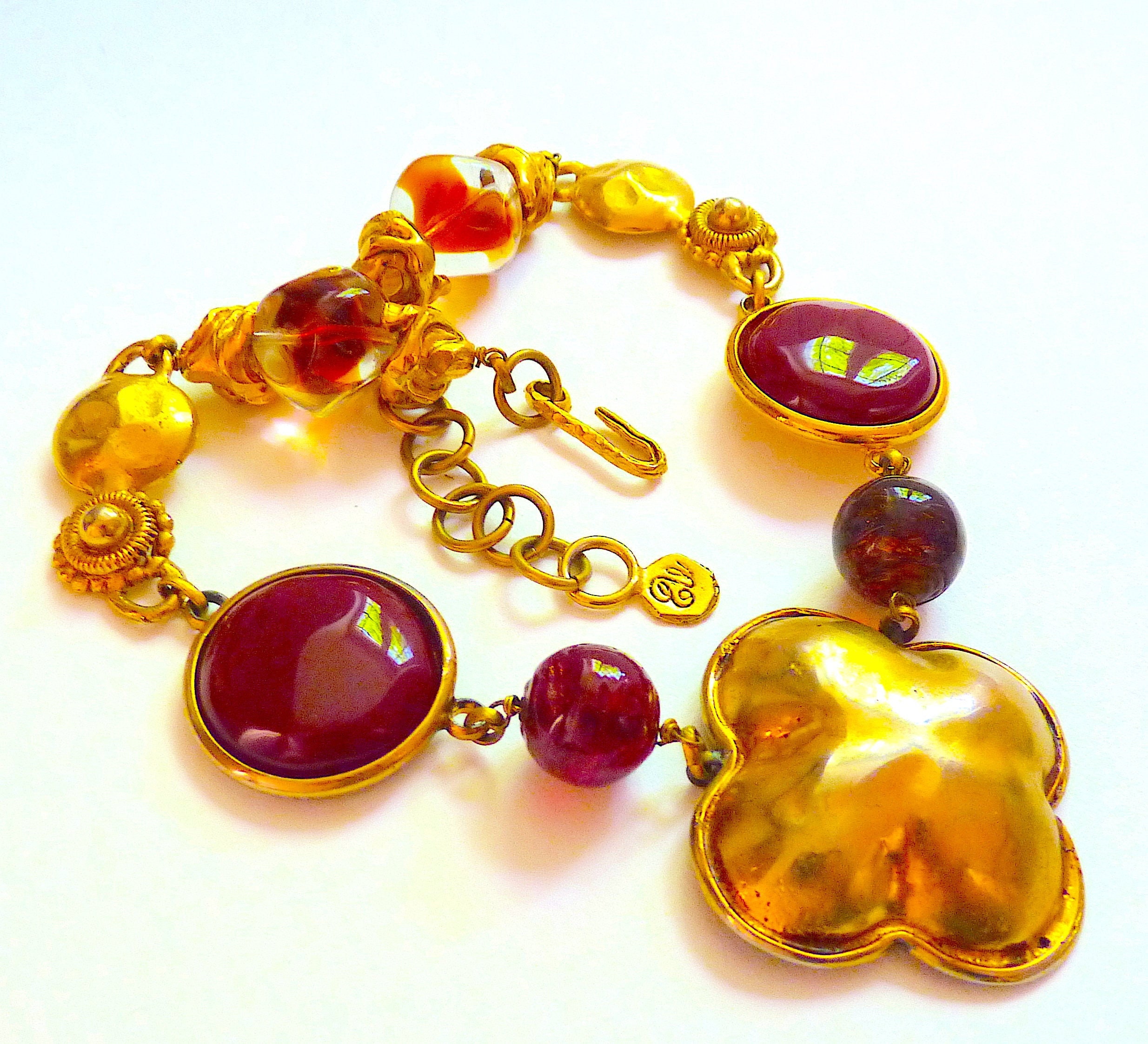 UNGARO PARIS Poured Glass Necklace, Vintage Emanuel Ungaro