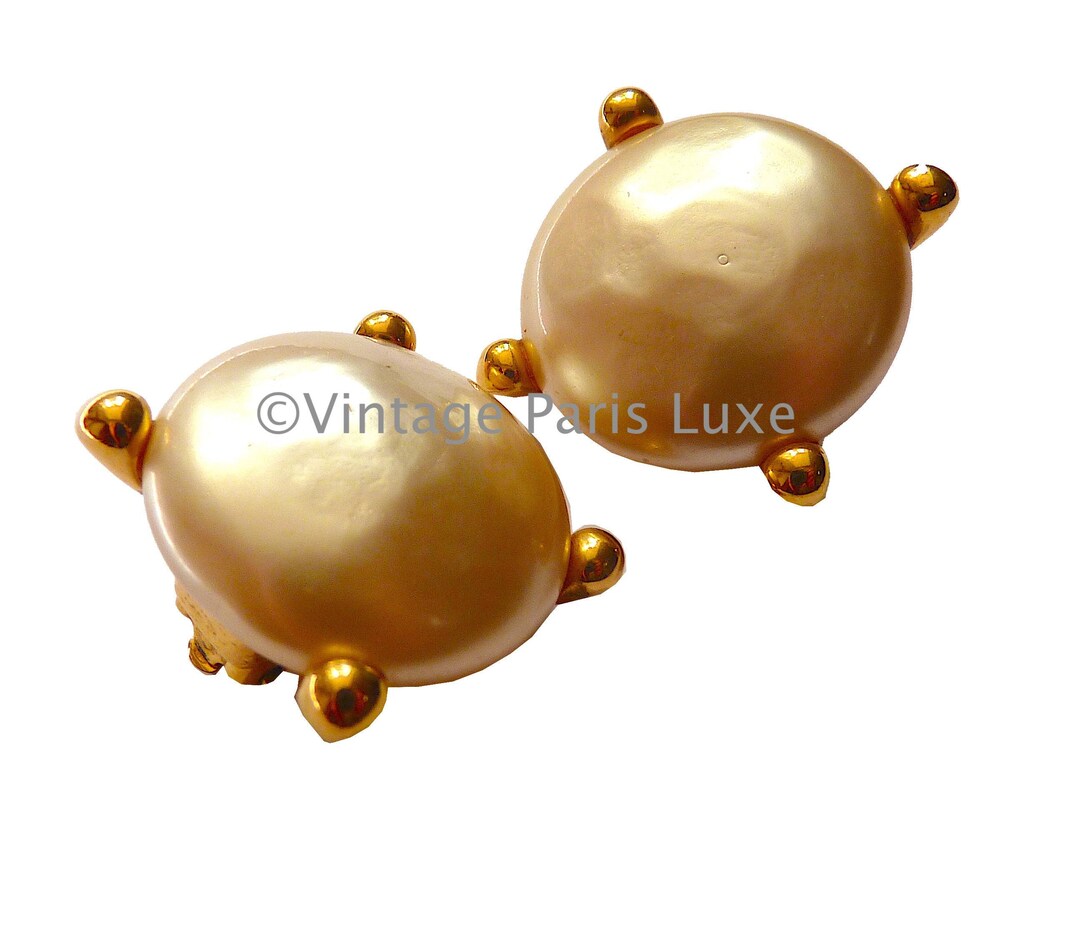 Vintage ysl clip earrings Clearance