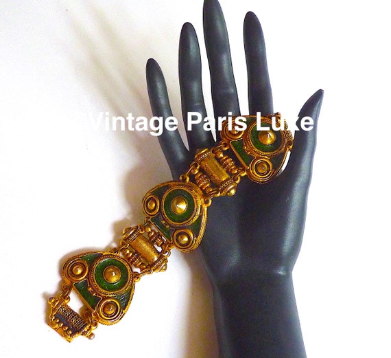 Vintage CLAIRE DEVE Style Bracelet signed Chorang… - image 4