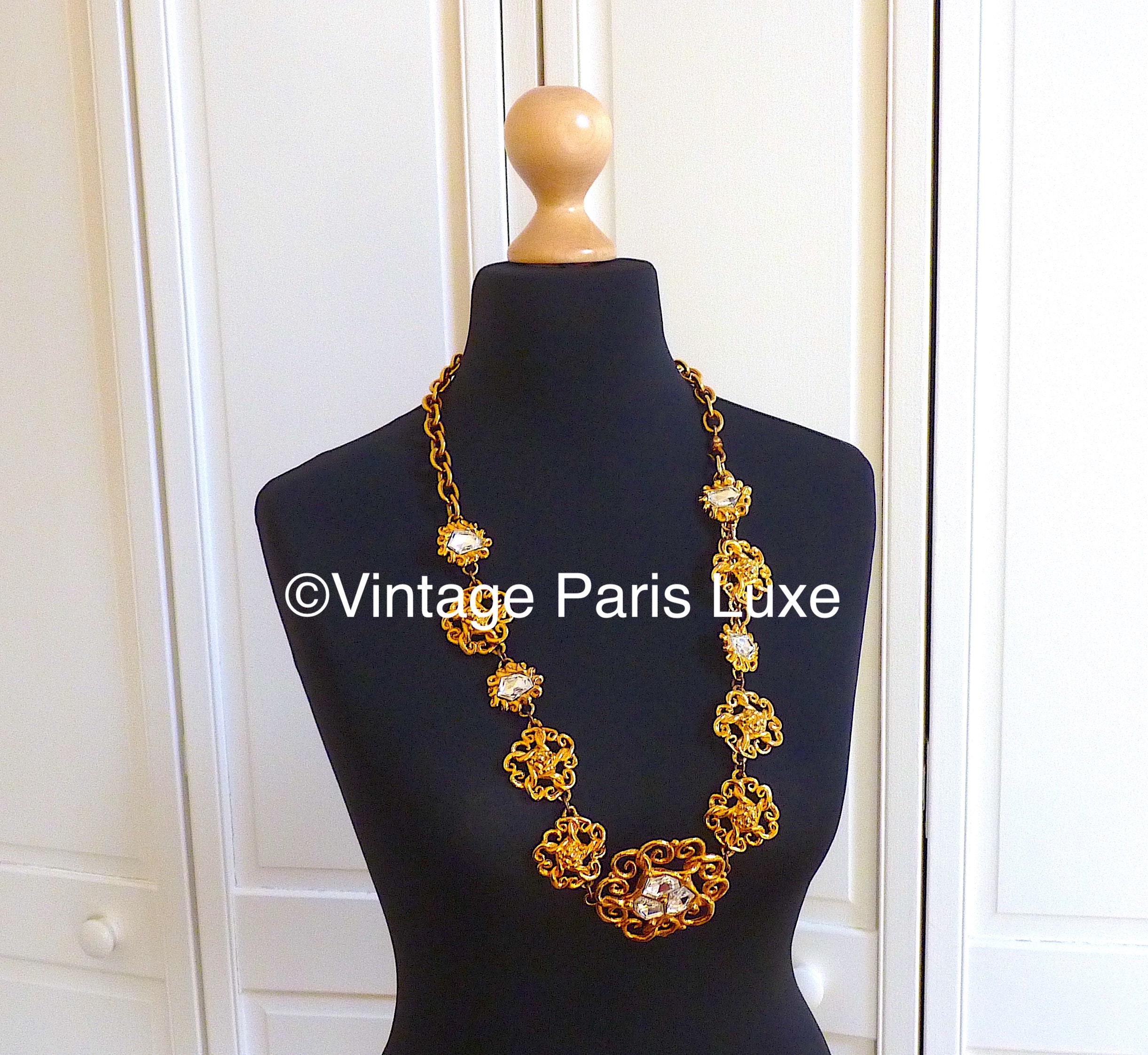 アクセサリー VINTAGE SONIA RYKIEL GOLD CHAIN NECKLASS Vintage Sonia Rykiel Golden Chain Necklace With Large Logo