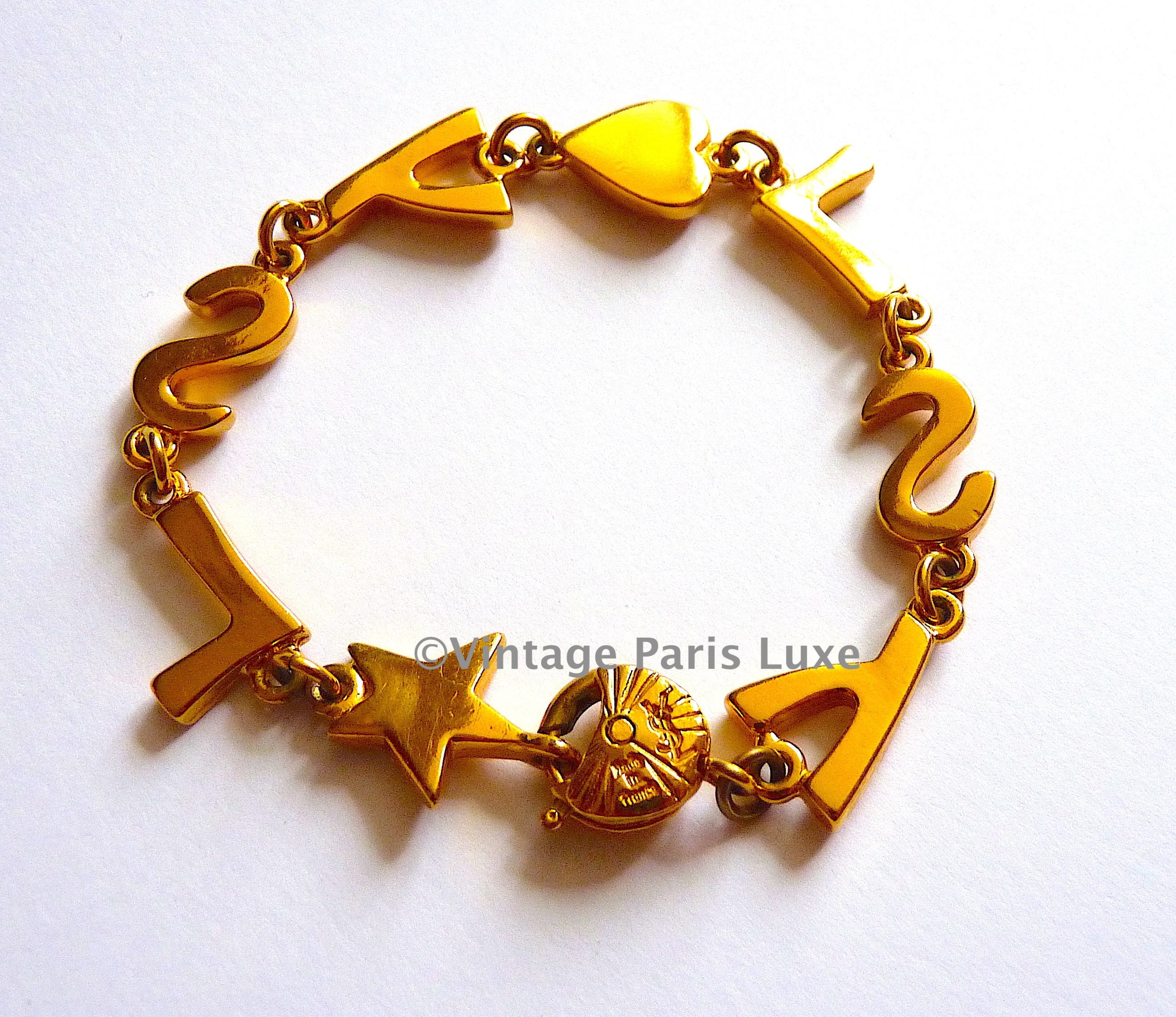 年末のプロモーション特価！ Logo YSL Rare Bracelet, Jewelry Laurent Saint Yves Vintage アクセサリー