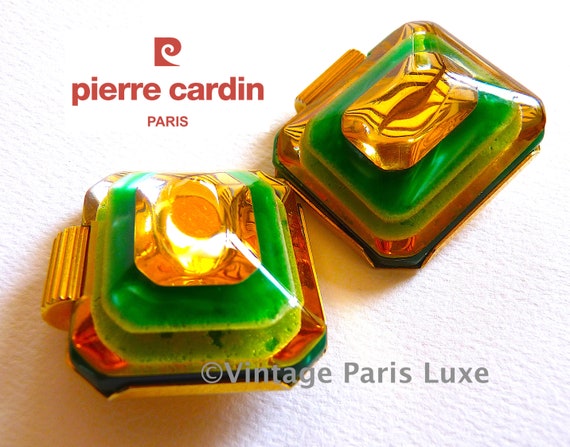 Vintage PIERRE CARDIN Massive Ear Clips, CARDIN 7… - image 2