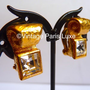 Vintage BALENCIAGA PARIS Glass Crystal Earrings, Gift for Her, Mother&#39;s Day Gift, French Haute Couture Jewelry