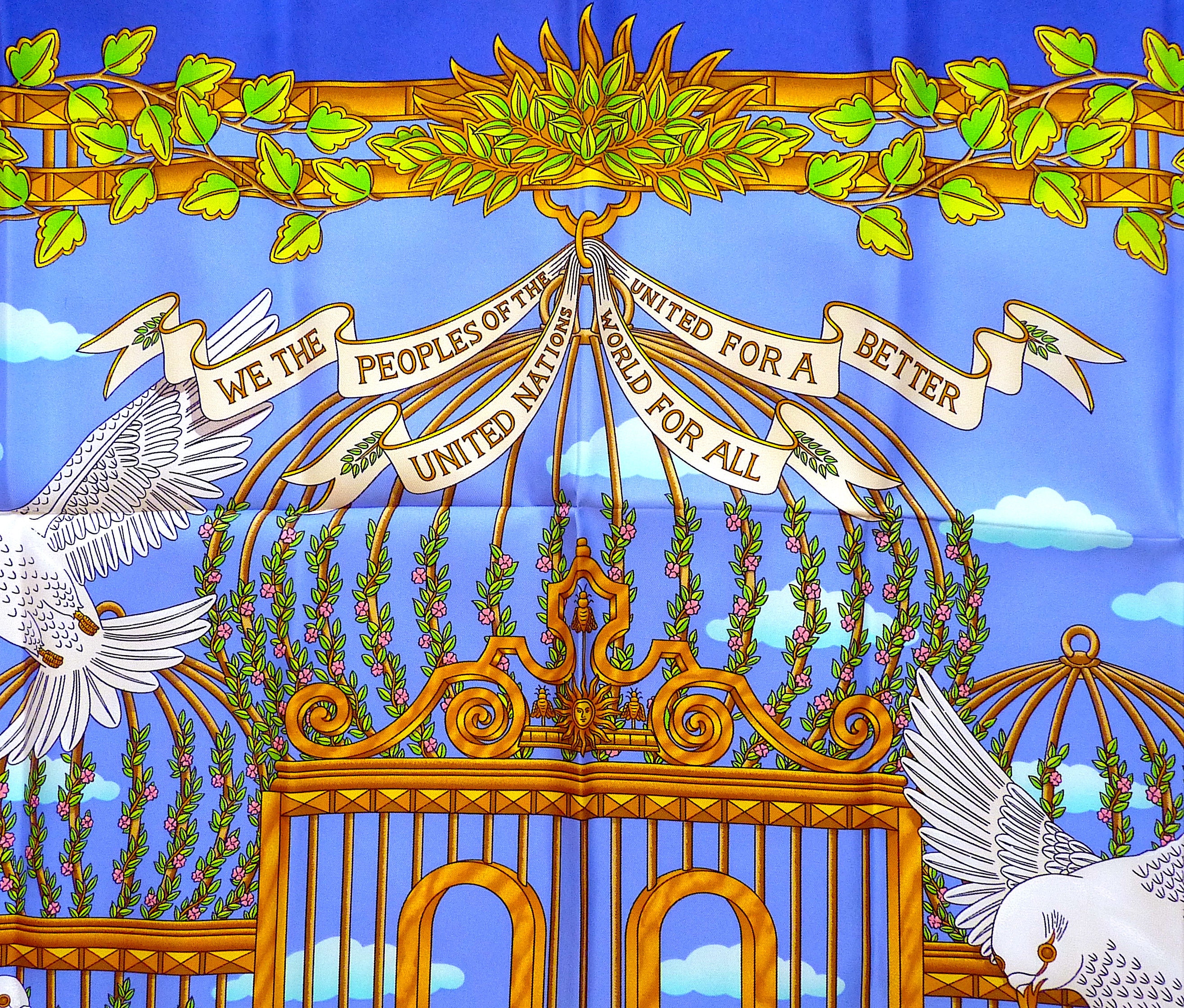 Rare Hermes Scarf Special Edition L'envol for the 50 Years of