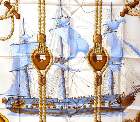 HERMES Silk Scarf BRAND NEW "Tribord", Authentic H