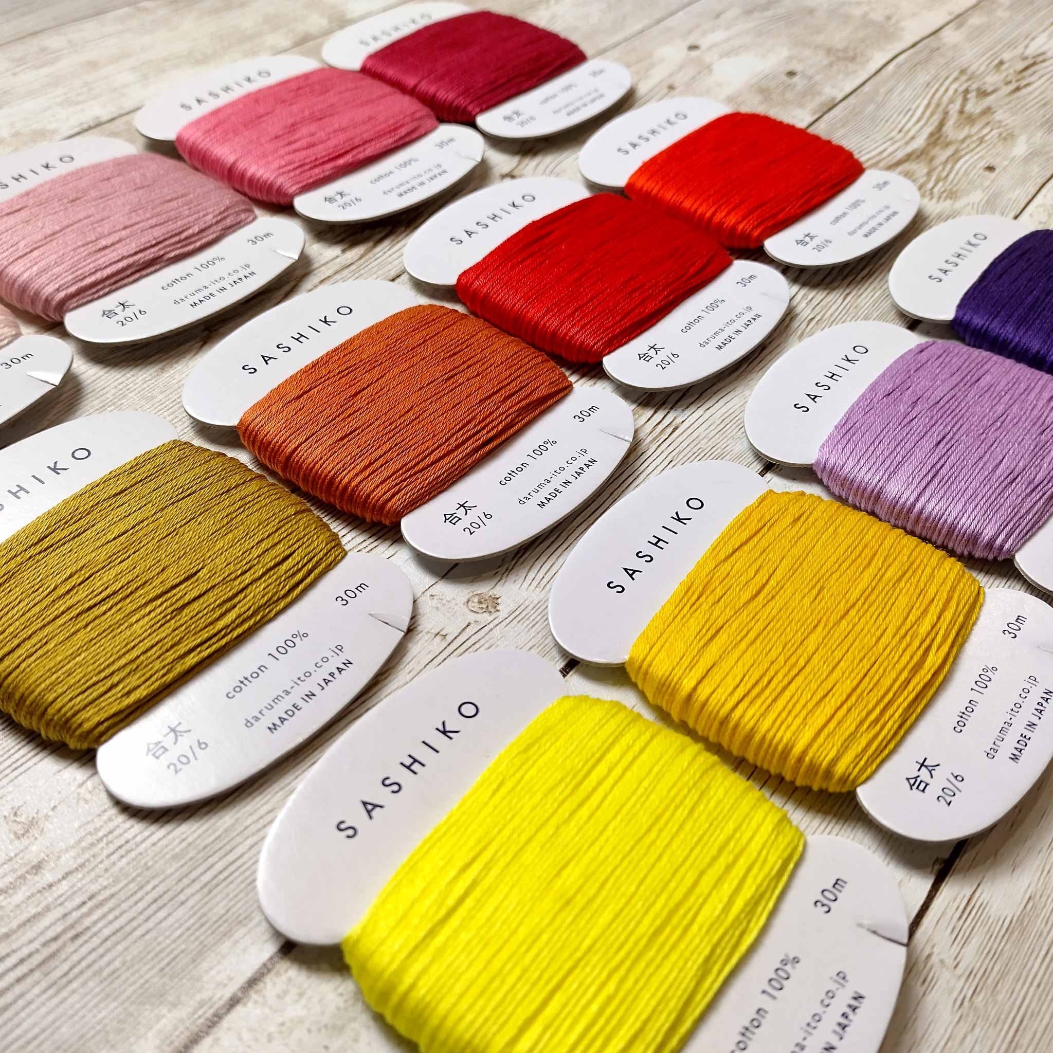 Daruma Sashiko Thread | Thick Type (20/6) | 30m | 100% Cotton