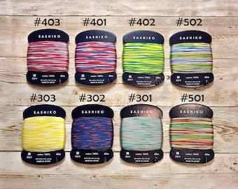 Daruma Sashiko Variegated Thread | FINE (20/4) | 40m | 100% Cotton | FLAT RATE Shipping | Japanese Embroidery | Kasuri Thread | 4-Strand