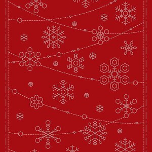Sashiko coasters, preprinted fabric, sashiko cloth, cotton & linen blend fabric, hand-printed, Japanese embroidery fabric, sashiko, wall hanging, quilt.
Wagara, Christmas Sashiko Panel, Pre-printed, water-soluble panel by QH Textiles, Hitomi Fujita