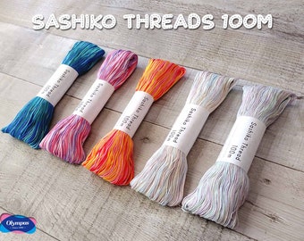Olympus Bunte Sashiko Fäden | 100 m Knäuel | Bunt | PAUSCHAL VERSANDKOSTEN