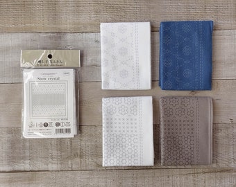 Olympus Hana-Fukin | Sashiko Cloth | Pre-Printed In Water-Soluble Ink | La bouquetière | FLAT RATE SHIPPING