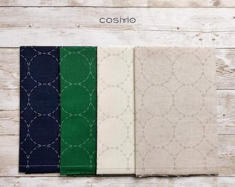 Cosomo, Hidamari Sashiko Panel, Pre-printed Wash-Away (Circle Pattern) FLAT RATE SHIPPING