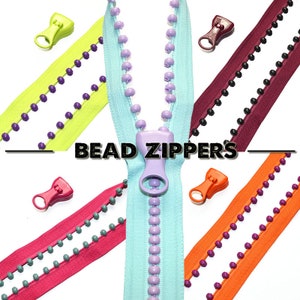 Chunky Zipper | Bead Zipper | Jelly Bead Zipper | FLAT RATE SHIPPING