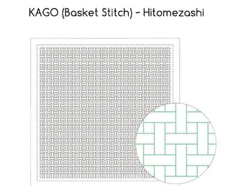Daruma Sashiko Sampler / Pannello Sashiko / Cotone prestampato / Punto cestino / Hitomezashi (Motivo a punto unico) / SPEDIZIONE A TARIFFA FISSA