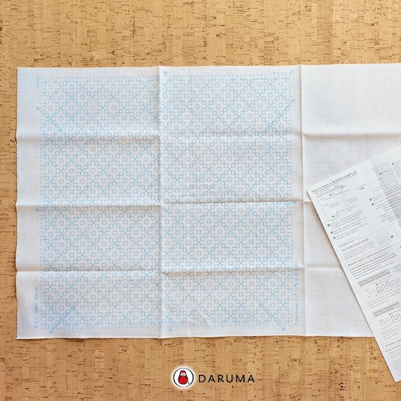 Daruma Sashiko Sampler | Sashiko Panel | Pre-printed Cotton