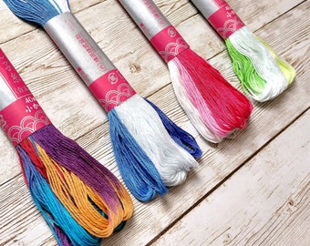 Daruma Sashiko Variegated Thread | Thick Type (20/6) | 40m | 100% Cotton | 4 Variegated Colour Options | FLAT RATE SHIPPING