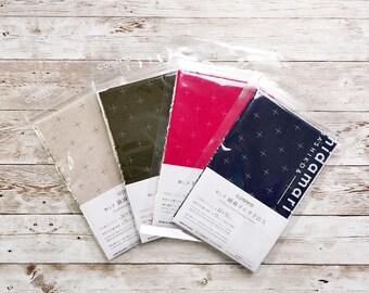 Cosmo, Hidamari Sashiko Pre-printed Wash-Away Panel (Kasuri Cross Design) Cotton & Linen Blend, FLAT RATE SHIPPING