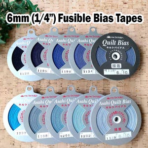 Textilband 6 mm (1/4 &quot;) x 10 m (11y) - Schrägband | Gewebtes Schrägband | Aufbügelbares Schrägband | Versandpauschale