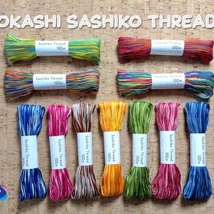 Olympus Bokashi Sashiko Fäden | 100 m Knäuel | Dicke bunte | PAUSCHAL VERSANDKOSTEN