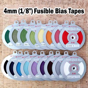 Fixierband 4 mm x 10 m (11y), Erhältlich in 25 Farben, Glasmalerei Schrägband | Schrägband zum Aufbügeln | PAUSCHALE VERSANDKOSTEN