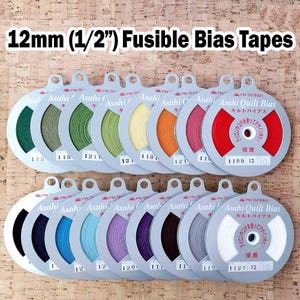 Bügelband 12 mm (1/2&quot;) x 10 m (11y) - Schrägband aus Buntglas | Aufbügeln | Versandkostenpauschale