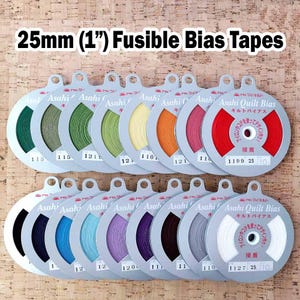 Aufbügelbares Schrägband 25 mm (1&quot;) x 10 m (11y) - Glasmalerei | Schrägband zum Aufbügeln | Versandpauschale