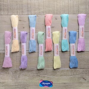Olympus Soft Pastel Colour Awai-iro sashiko threads | 40m skeins | 6 strands | Available in 10 Pastel Colours FLAT RATE SHIPPING