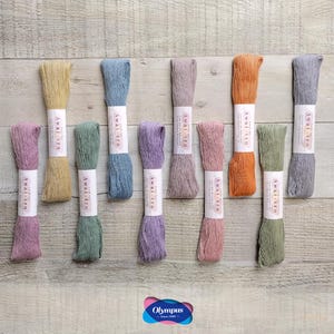 Hilos sashiko Awai-iro Olympus Dusty Pastel Colour / Madejas de 40 m / 6 hebras / Disponible en 10 colores ENVÍO DE TARIFA PLANA