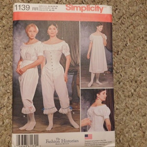 New and uncut Simplicity 1139 Sewing pattern, corset, chemise, Sizes 6-12