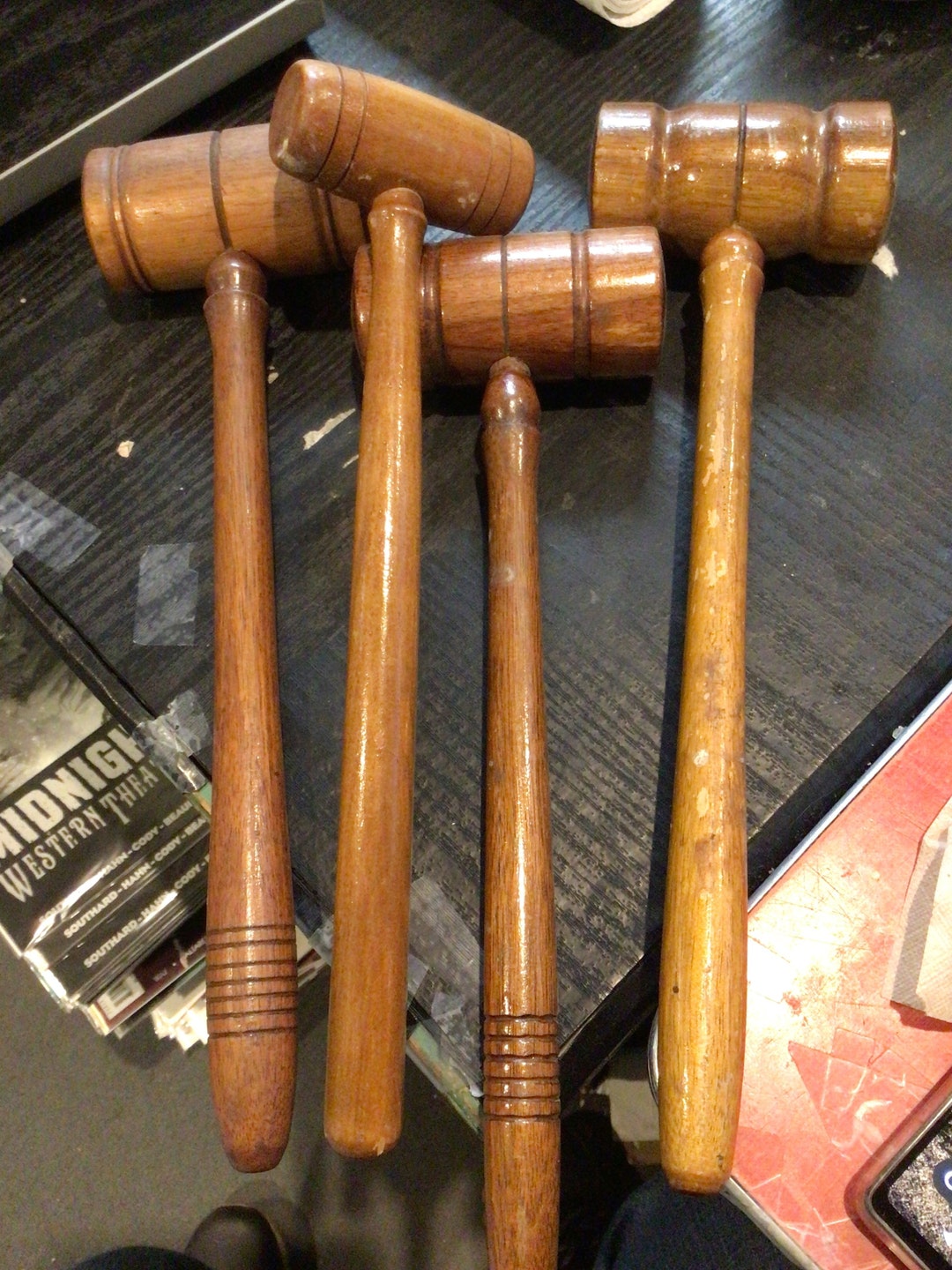 Set of 4 Wooden Gavels Vintage Etsy