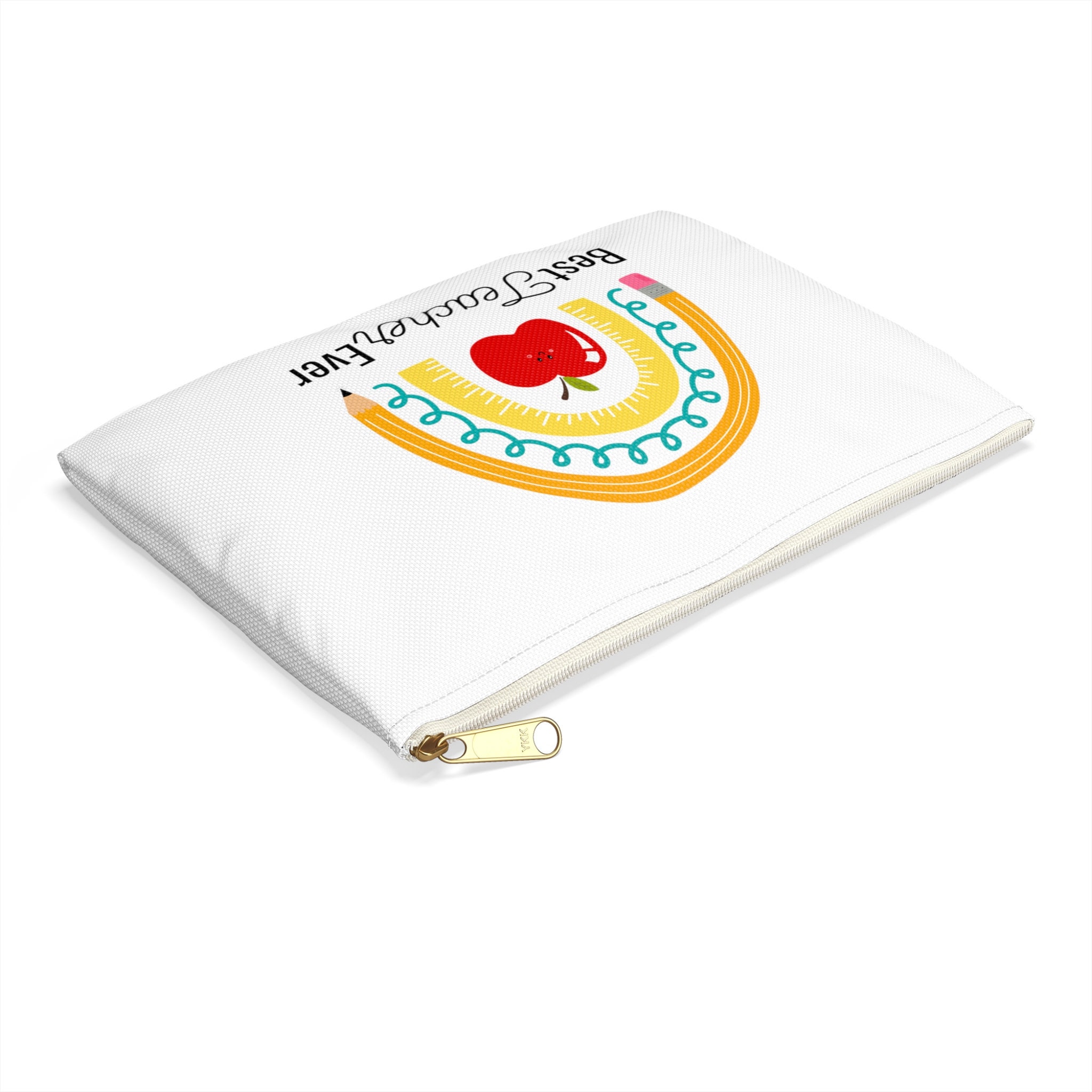 Best Teacher Ever Rainbow Pouch, Teacher Pencil Bag, Teacher Pencil ...