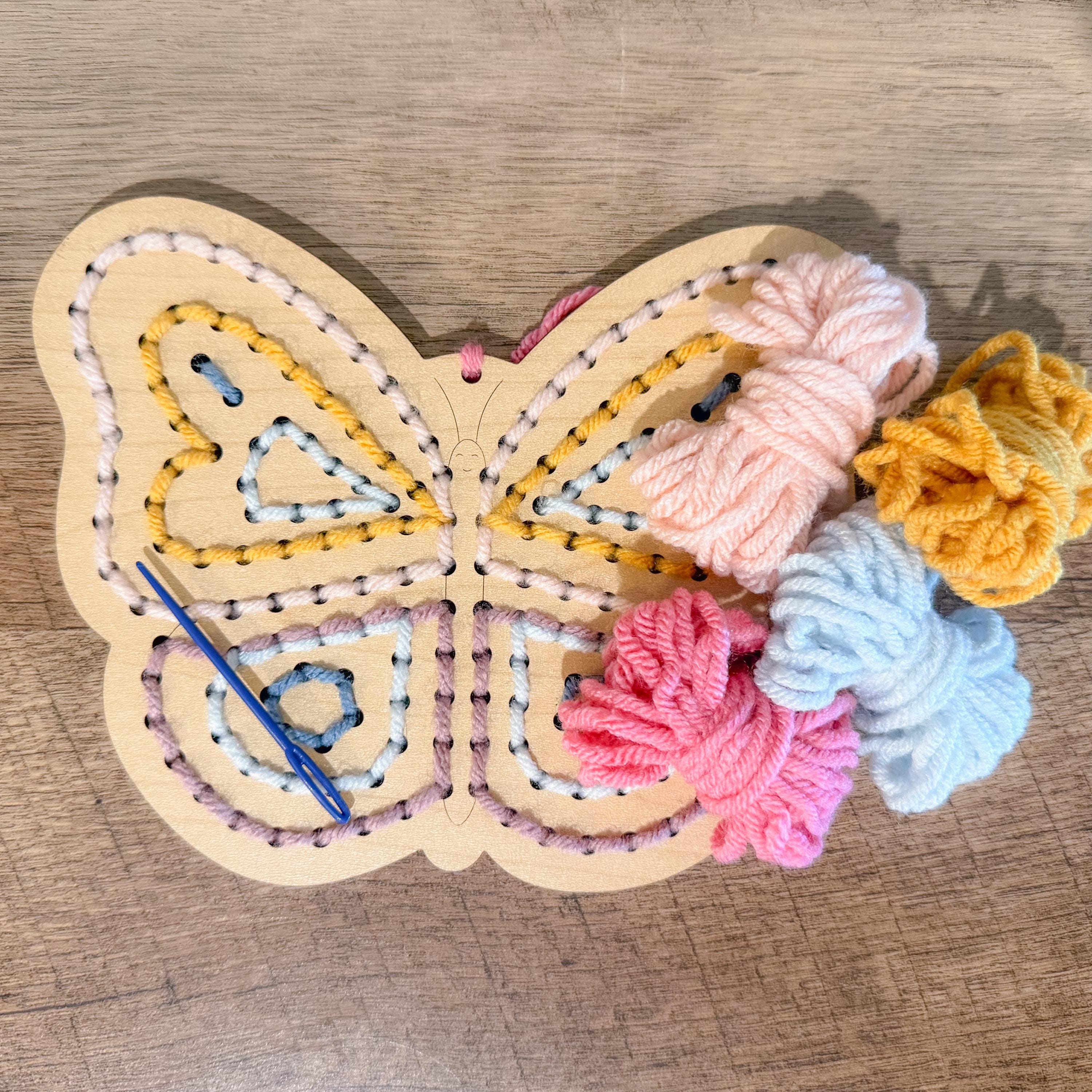 40 DIY Yarn Crafts For Kids 33 Kids Yarn Sewing Kit, Butterfly Yarn Sewing Kit, Simple kids sewing…