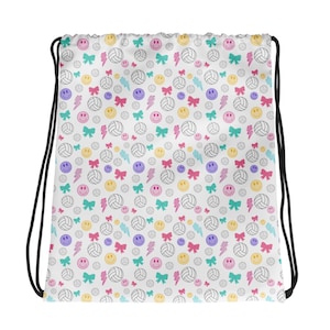 Girls White Volleyball Drawstring Bag, Girls Volleyball Bag, Cute Girls Volleyball Bag, Girls Drawstring Bag, Girls Volleyball Gift, Sport