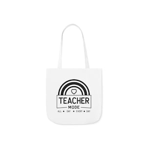 Teacher Mode Tote Bag, Canvas Tote Bag, Teacher Tote Bag, Teacher Book Bag, First Grade Teacher, Back to School Gift, Gift for Teacher, bag