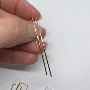 Lightweight Long Threader Earring,Dainty Thin Earrings, Hanging Earrings image 2