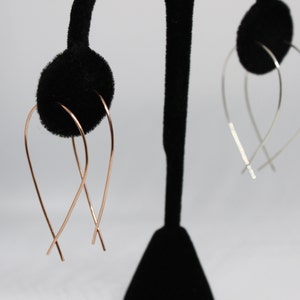 Sterling Silver Threader Earrings: Open Hoop Dangle Earrings