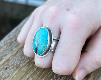 Natural Turquoise Ring, Big Turquoise Statement Ring