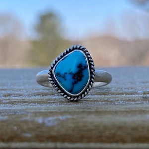 Turquoise Ring, Sterling Silver and Turquoise Jewelry, Southwestern Style Cowgirl Ring