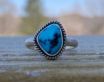 Turquoise Ring, Sterling Silver and Turquoise Jewelry, Southwestern Style Cowgirl Ring