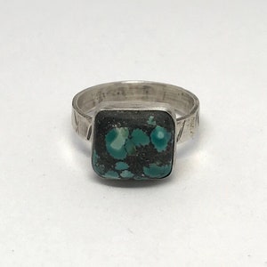 Natural Turquoise Ring, Boho Turquoise Jewelry