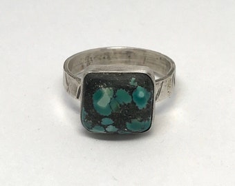 Natural Turquoise Ring, Boho Turquoise Jewelry