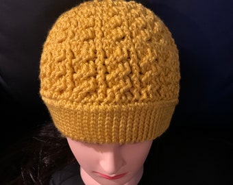 Gold cabled beanie