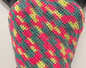 Crochet multi color bandanna halter top