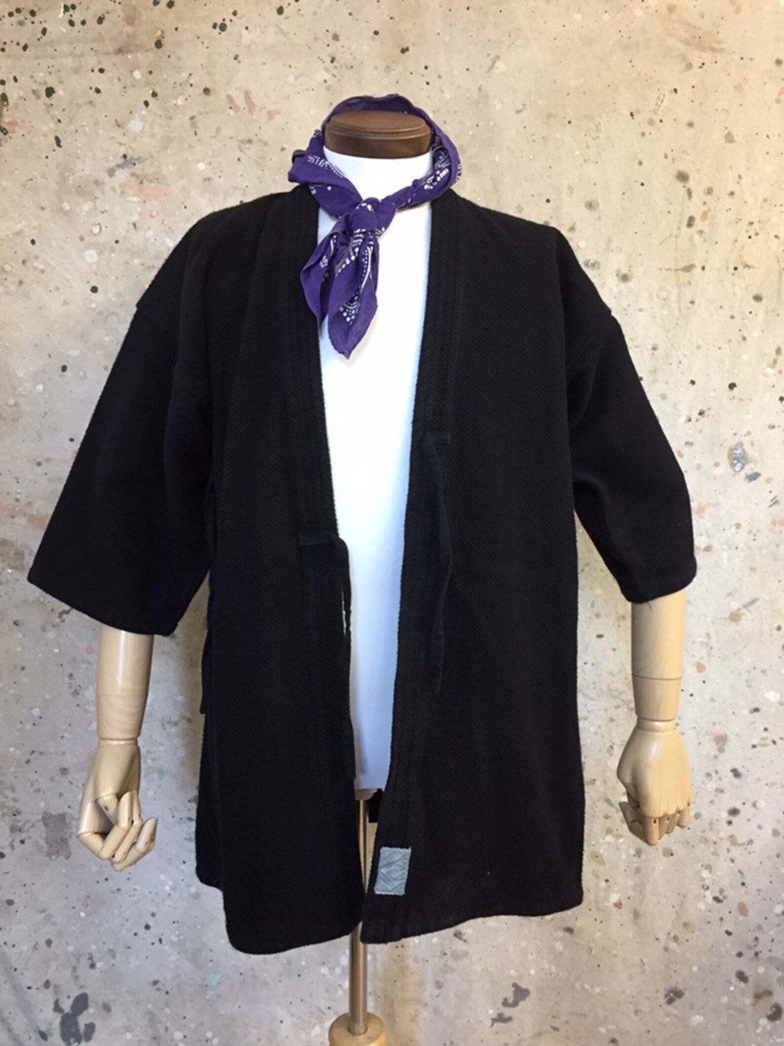 Vintage Japanese black dyed kendo jacket 780 | Etsy