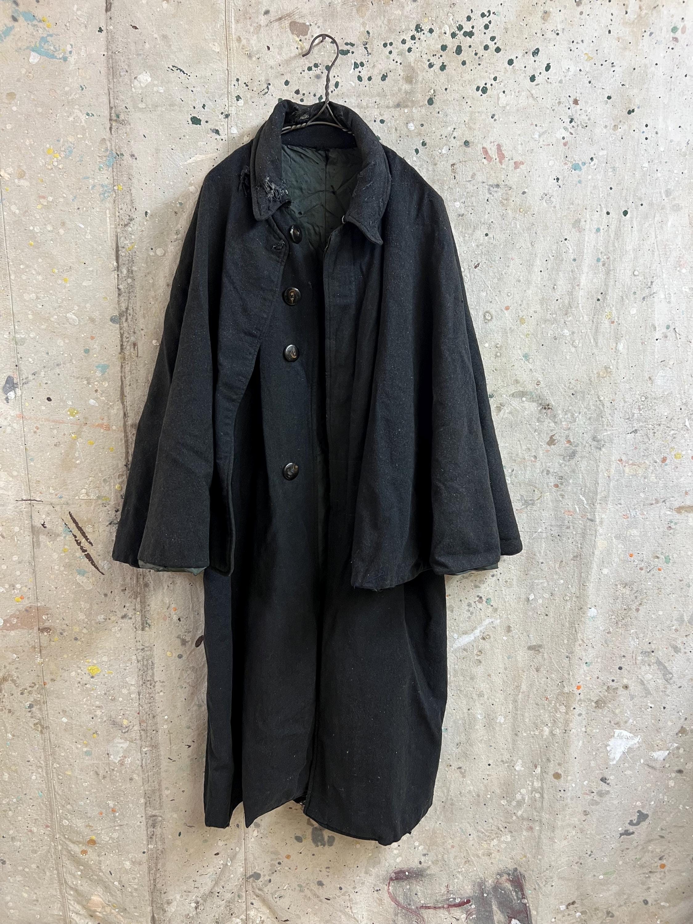 Vintage Japanese Distressed Wool Inverness Coat Around