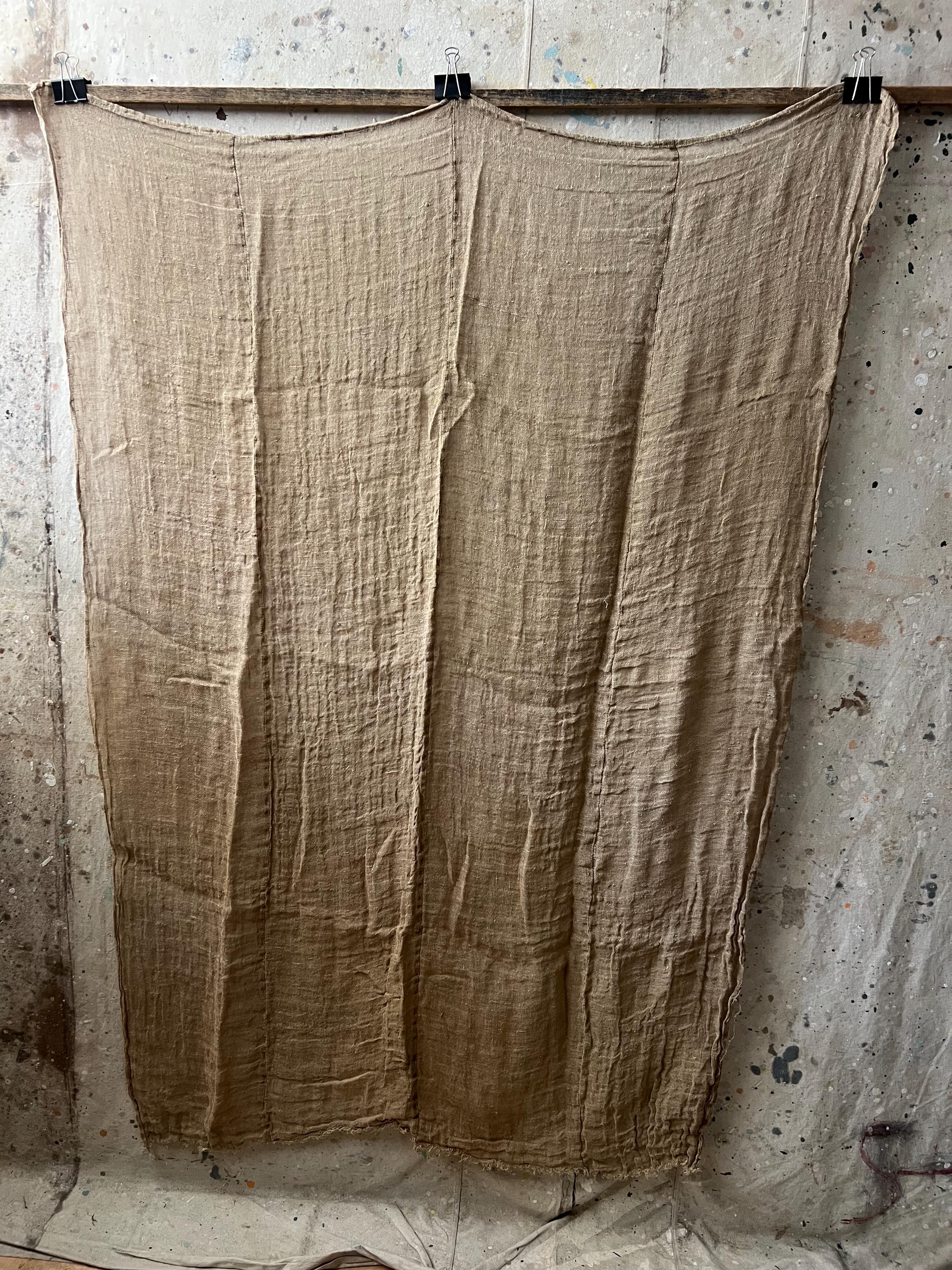 Vintage Japanese Natural Color Hemp Kaya Mosquito Net Fabric #3620